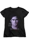 Gildan Vampire Diaries Sense Your Body Short Sleeve Womens Tee / T-shirt In Black