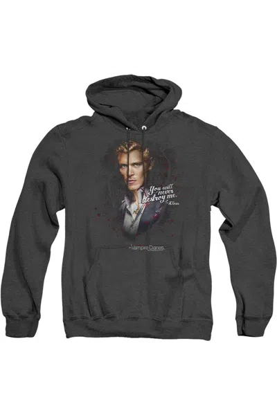 Gildan Vampire Diaries Never Destroy Adult Heather Hoodie / Hooded Sweatshirt In Black