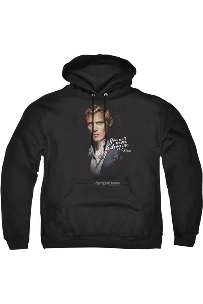 Gildan Vampire Diaries Never Destroy Adult Pull Over Hoodie / Hooded Sweatshirt In Black
