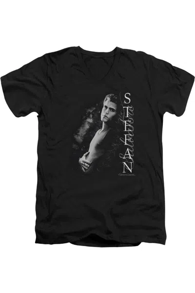 Gildan Vampire Diaries Next To Me Short Sleeve Adult V Neck Premium Cotton Tee / T-shirt In Black