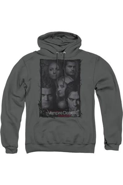 Gildan Vampire Diaries So Here We Are Adult Pull Over Hoodie / Hooded Sweatshirt In Pink