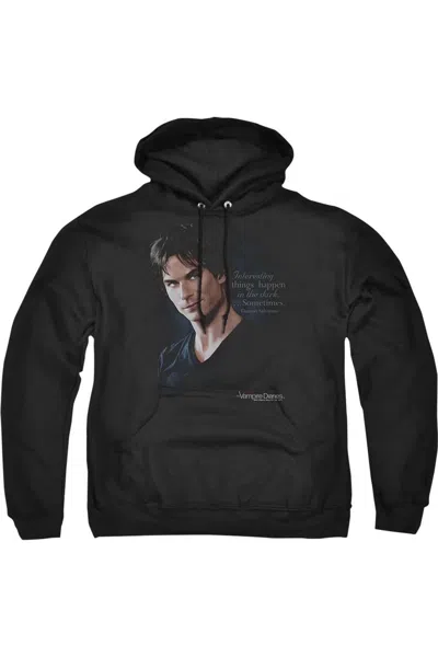 Gildan Vampire Diaries Sometimes Adult Pull Over Hoodie / Hooded Sweatshirt In Black