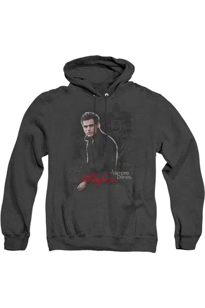 Gildan Vampire Diaries Stefan Adult Heather Hoodie / Hooded Sweatshirt In Black