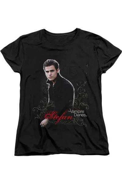 Gildan Vampire Diaries Stefan Short Sleeve Womens Tee / T-shirt In Black