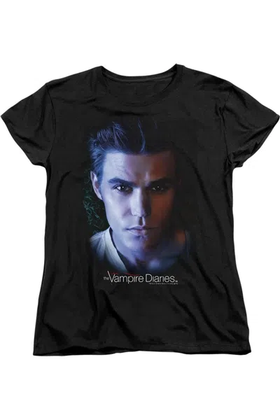 Gildan Vampire Diaries Stefan Short Sleeve Womens Tee / T-shirt In Black