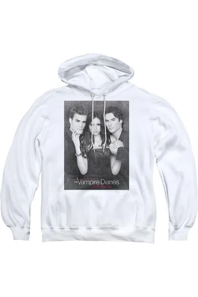 Gildan Vampire Diaries That Was Then Adult Pull Over Hoodie / Hooded Sweatshirt In White