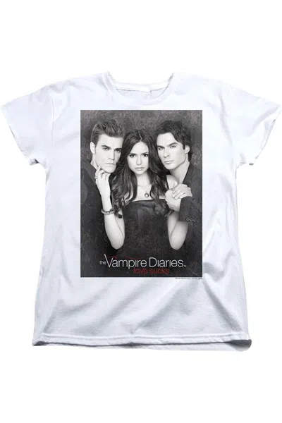 Gildan Vampire Diaries That Was Then Short Sleeve Womens Tee / T-shirt In White
