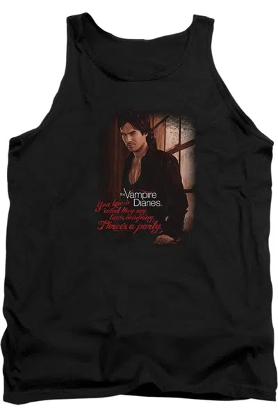 Gildan Vampire Diaries Threes A Party Adult Tank Top In Black