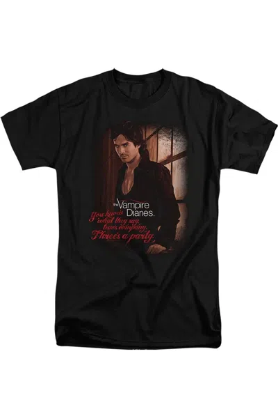 Gildan Vampire Diaries Threes A Party Short Sleeve Adult Tall Tee / T-shirt In Black