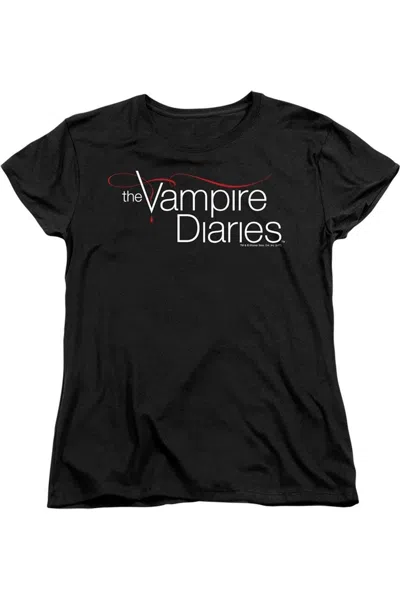 Gildan Vampire Diaries Tvd Logo Short Sleeve Womens Tee / T-shirt In Black