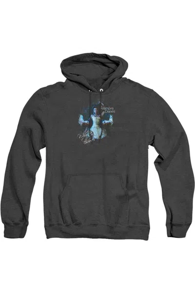 Gildan Vampire Diaries Why Choose Adult Heather Hoodie / Hooded Sweatshirt In Black
