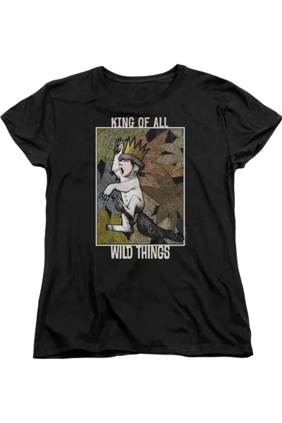 Gildan Where The Wild Things Are King Of All Wild Things Short Sleeve Women´s Tee / T-shirt In Black