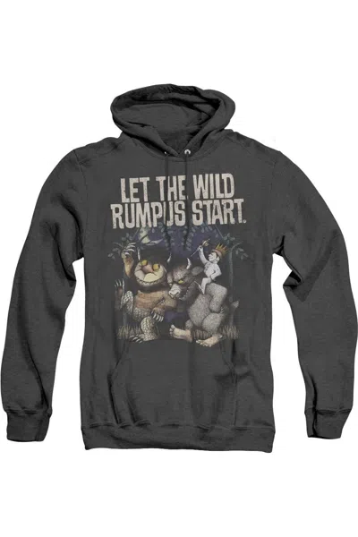 Gildan Where The Wild Things Are Wild Rumpus Adult Heather Hoodie / Hooded Sweatshirt In Black