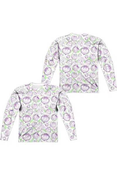 Gildan Where The Wild Things Are Wild Scribble (front/back Print) Long Sleeve Adult Poly Crew Tee / T-shirt In Multi