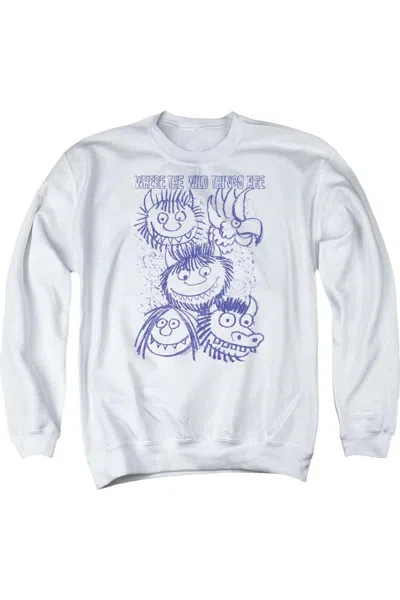 Gildan Where The Wild Things Are Wild Sketch Adult Crewneck Sweatshirt In White