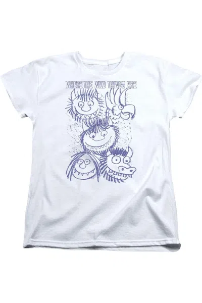 Gildan Where The Wild Things Are Wild Sketch Short Sleeve Women´s Tee / T-shirt In White