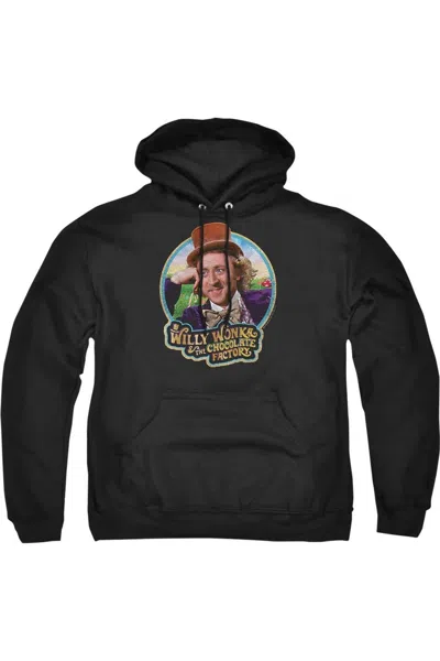Gildan Willy Wonka And The Chocolate Factory Its Scrumdiddlyumptious Adult Pull Over Hoodie / Hooded Sweats In Black