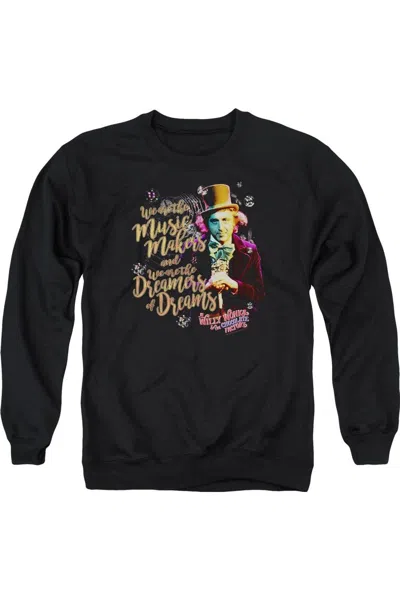 Gildan Willy Wonka And The Chocolate Factory Music Makers Adult Crewneck Sweatshirt In Black