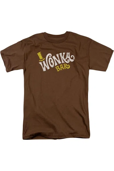 Gildan Willy Wonka And The Chocolate Factory Wonka Logo Short Sleeve Adult Tee / T-shirt In Brown