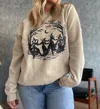 Gildan Witch Walk Crewneck Sweatshirt In Sand In Neutral