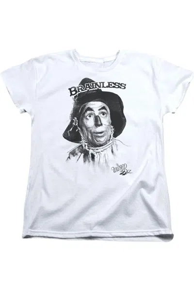 Gildan Wizard Of oz Brainless Short Sleeve Womens Tee / T-shirt In White