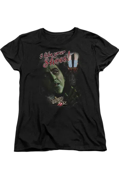 Gildan Wizard Of oz I Like Your Shoes Short Sleeve Womens Tee / T-shirt In Black