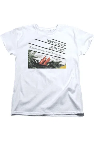 Gildan Wizard Of oz Size 7 Short Sleeve Womens Tee / T-shirt In White
