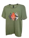 Gildan Diamond Cactus Cowhide Graphic Top In Olive In Green