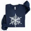 Gildan Women's Snowflake Sweatshirt In Navy In Blue