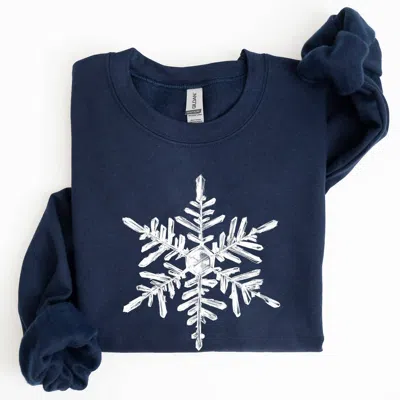 Gildan Women's Snowflake Sweatshirt In Navy In Blue