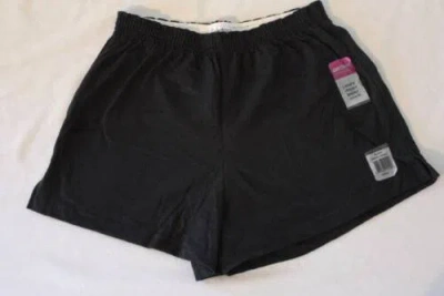 Pre-owned Gildan Womens Jersey Shorts Size Medium Junior Fit Black Ladies Cotton Bottoms