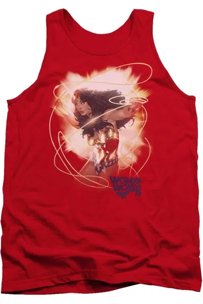 Gildan Wonder Woman 75th Burst Adult Tank Top In Red