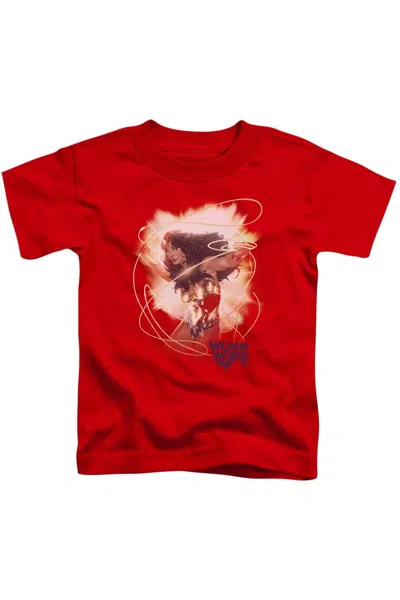 Gildan Kids' Wonder Woman 75th Burst Short Sleeve Toddler Tee / T-shirt In Red
