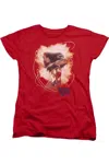 Gildan Wonder Woman 75th Burst Short Sleeve Womens Tee / T-shirt In Red