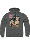 Gildan Wonder Woman 84 84 Retro Adult Pull Over Hoodie / Hooded Sweatshirt In Pink