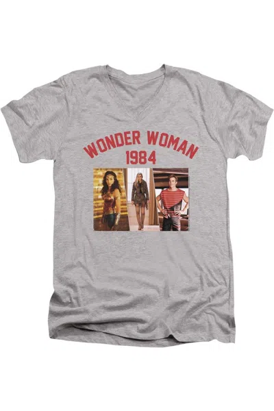 Gildan Wonder Woman 84 Collegiate Montage Short Sleeve Adult V Neck Premium Cotton Tee / T-shirt In Multi