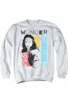 Gildan Wonder Woman 84 Color Blocks Adult Crewneck Sweatshirt In White