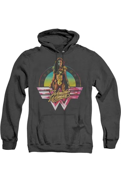 Gildan Wonder Woman 84 Color Pop Adult Heather Hoodie / Hooded Sweatshirt In Black