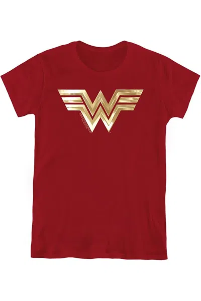 Gildan Wonder Woman 84 Golden Logo Short Sleeve Women´s Tee / T-shirt In Black