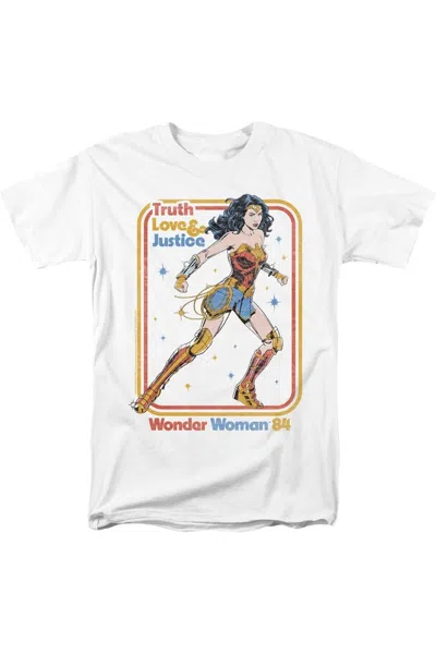 Gildan Wonder Woman 84 Retro Justice 84 Short Sleeve Adult Tee / T-shirt In White