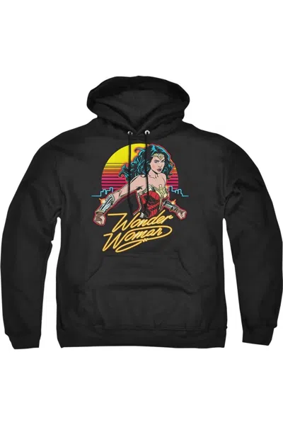 Gildan Wonder Woman 84 Skyline Adult Pull Over Hoodie / Hooded Sweatshirt In Black