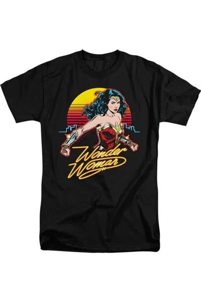 Gildan Wonder Woman 84 Skyline Short Sleeve Adult Tall Tee / T-shirt In Black