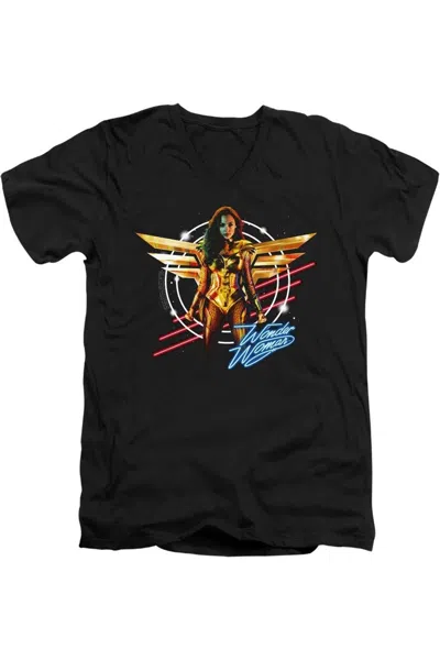 Gildan Wonder Woman 84 Space Poster Short Sleeve Adult V Neck Premium Cotton Tee / T-shirt In Black