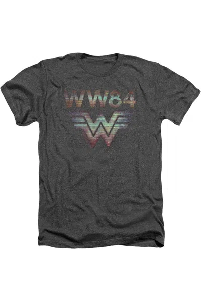 Gildan Wonder Woman 84 Static Tv Lines Adult Heather Tee / T-shirt In Pink