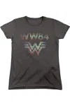 Gildan Wonder Woman 84 Static Tv Lines Short Sleeve Women´s Tee / T-shirt In Pink