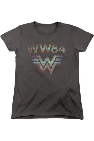 Gildan Wonder Woman 84 Static Tv Lines Short Sleeve Women´s Tee / T-shirt In Pink