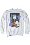 Gildan Wonder Woman 84 Strike A Pose Adult Crewneck Sweatshirt In White