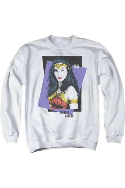Gildan Wonder Woman 84 Strike A Pose Adult Crewneck Sweatshirt In White