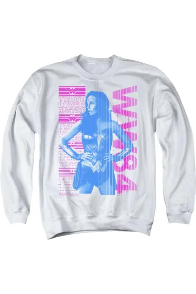 Gildan Wonder Woman 84 Truth Love And Justice Adult Crewneck Sweatshirt In White