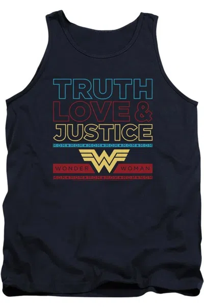 Gildan Wonder Woman 84 Truth Love Justice Adult Tank Top In Blue